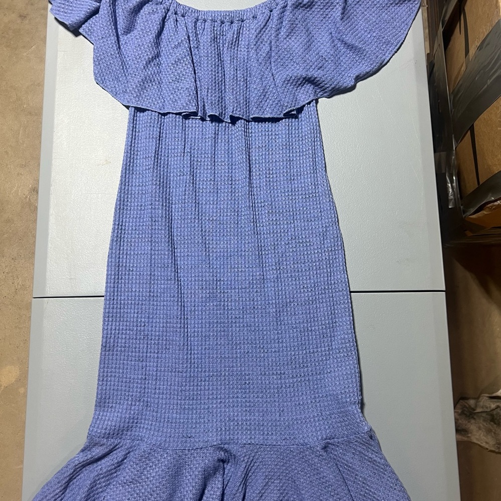 Blue Off-Shoulder Dress